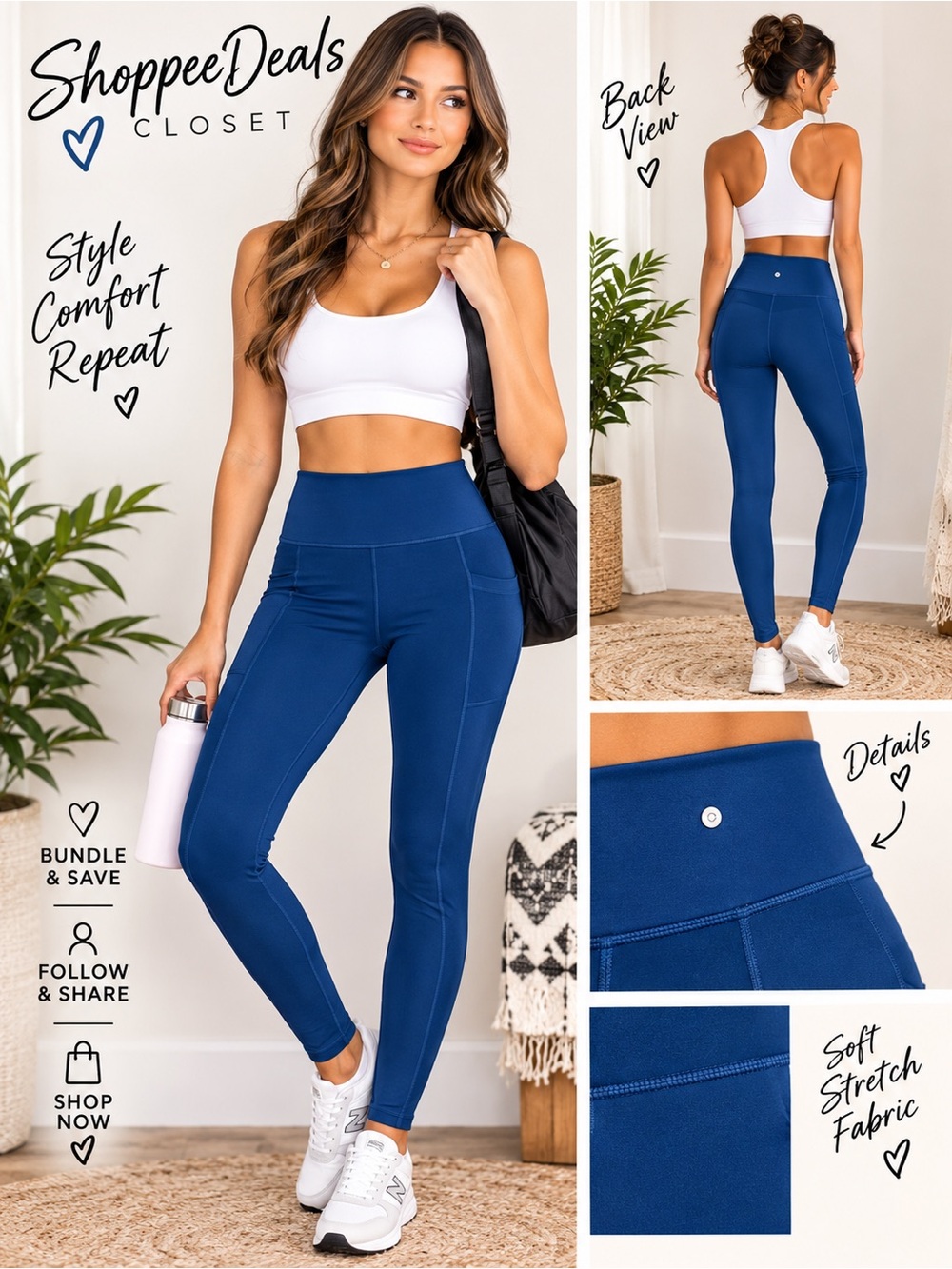 High-Waisted Side Pocket 7/8 Leggings